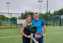 Former British number one Annabel Croft opened the court with Game4Padel national development manager James Rose