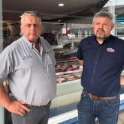 New owner Rhodri Davies and shop manager Louis Mostert