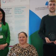 Sara (middle) and Sean (right) were given awards for their dedication to learning