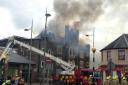 The fire was reported at around 12.20pm in the centre of Newport