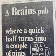 Cheers! An advert from the 70s for Brains pubs