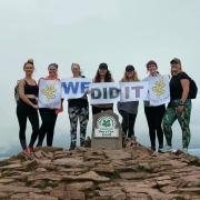 The triumphant group at the top of Pen Y Fan