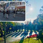 The Remembrance parade (pictured by Richie Paines) and service (pictured by Penarth Remembrance committee)