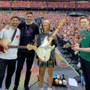 Sully's Hana Lily and band supporting Coldplay at the Principality Stadium