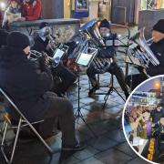 What a surprise! A band playing on the streets of Penarth