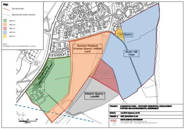 Penarth Times: The purple area is the site of the old landfill