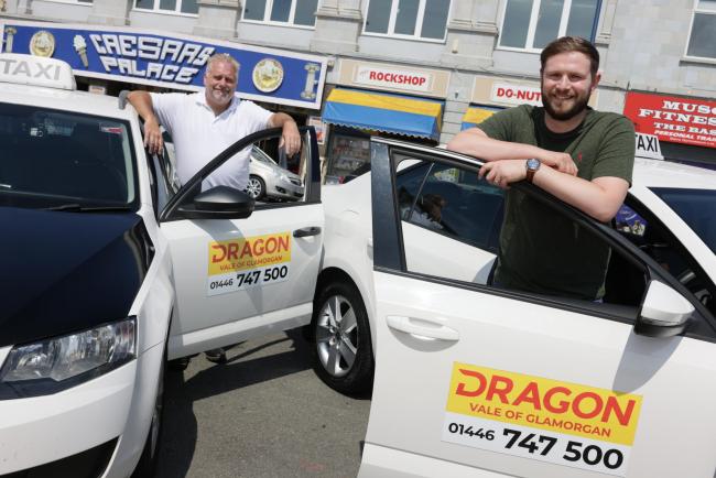 Dragon Taxis Vale of Glamorgan Driver partners Alex Leonard (left) and Simon Baggus.