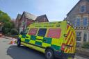 The famous Holby City ambulance was sitting outside a property in Penarth today, May 5, as Casualty filmed in the area