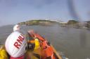 RNLI rescue group of boys in difficultly at sea yesterday, September 5 near Fontygary holiday park