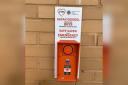 One of the Safe Haven 999 buttons installed in fire stations across South Wales.