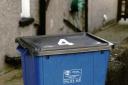 Blue recycle bin