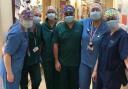 NHS staff wearing face visors