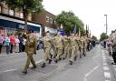 Armed forces marching in Penarth in 2013