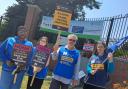 Nurses were on strike at Llandough Hospital