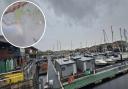 A mysterious film has appeared on the waters of Penarth Marina