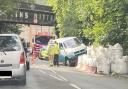 A van hit sandbags in Penarth at the weekend