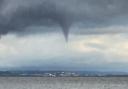 A tornado is photographed off Penarth beach