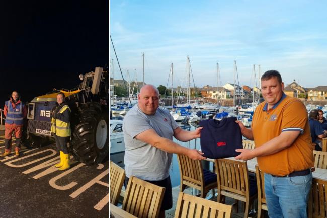 Simon Shirley (L) and Cliff Taylor (R) who have completed tractor training (Picture: RNLI Penarth)