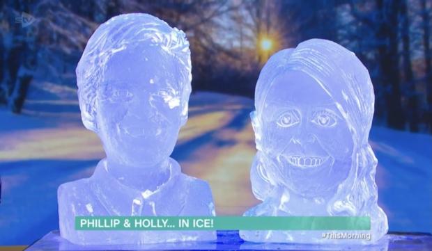 Penarth Times: Ice sculptors of Phillip and Holly. Credit: ITV