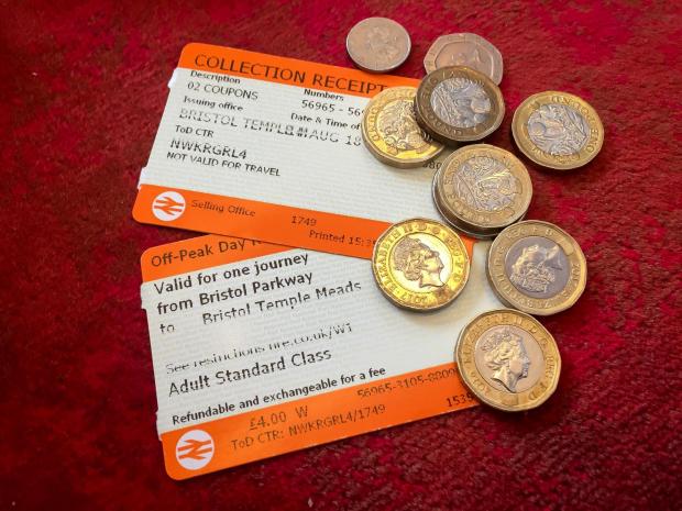 Penarth Times: Train tickets and coins. Credit: PA