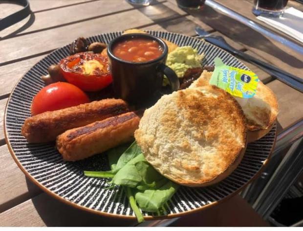 Penarth Times: Vegan breakfast from The Galley in Penarth (Picture: Hayley Clare)