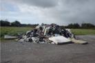 The fly-tipped rubbish left outside a business park in the Vale (Credit: Natural Resources Wales)