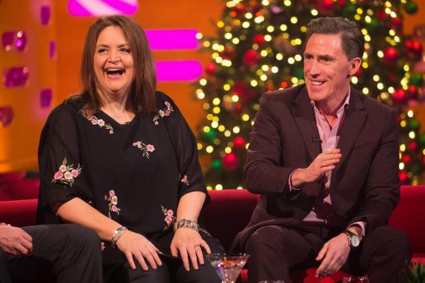 File photo dated 19/12/19 of Ruth Jones and Rob Brydon during the filming for the Graham Norton Show. Picture: PA