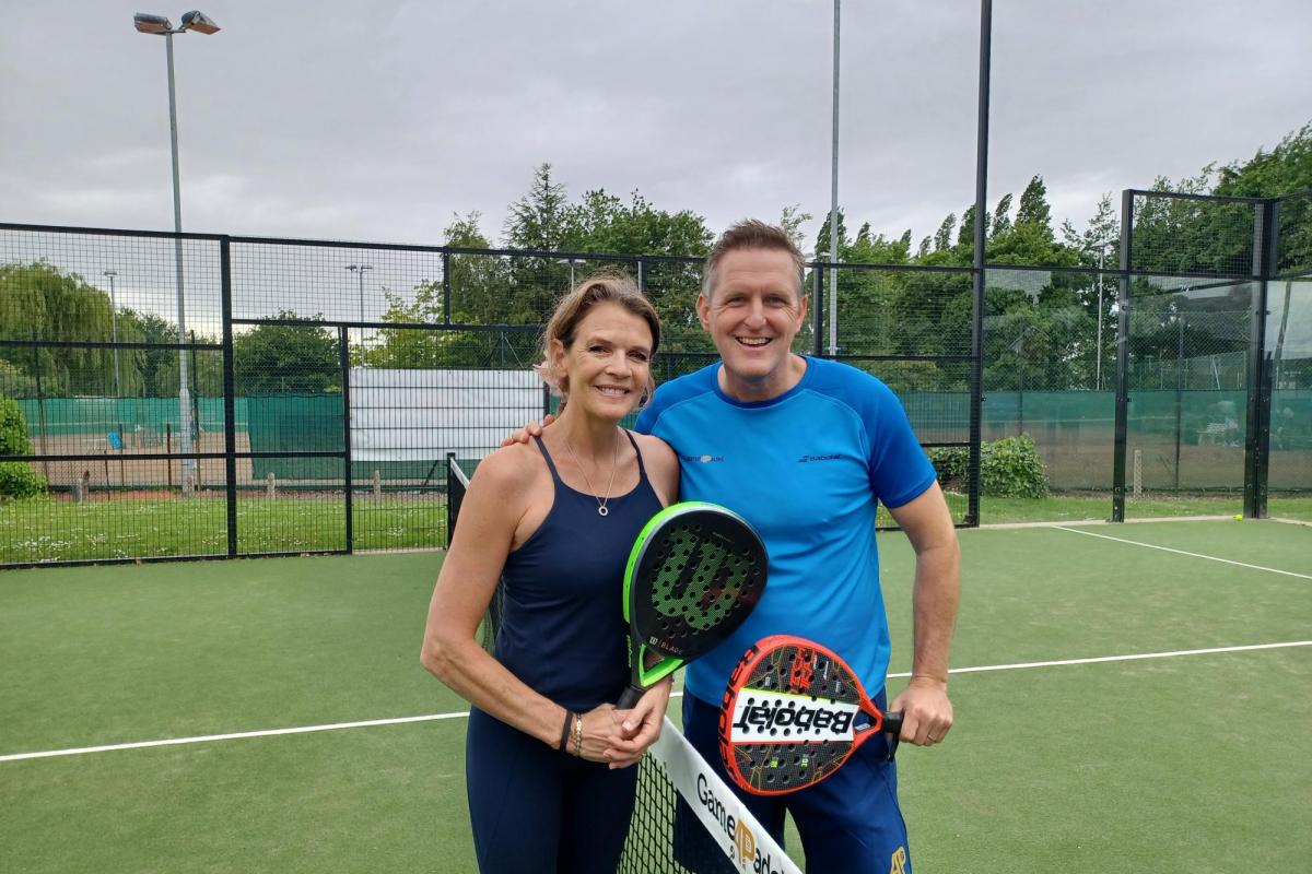 Former British number one Annabel Croft opened the court with Game4Padel national development manager James Rose