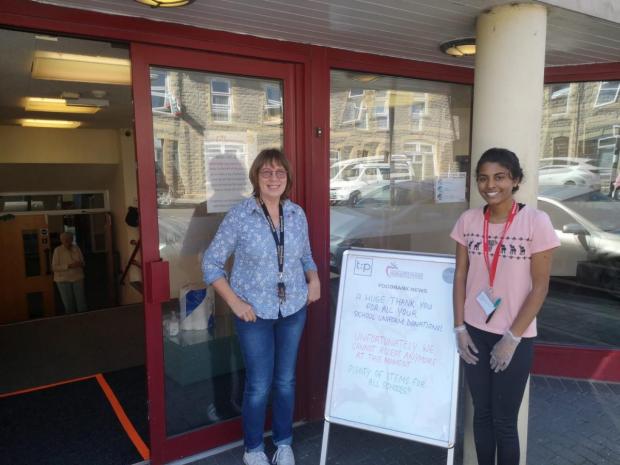 Penarth Times: Claire Grafton and Christina Kulamannage, volunteers at the food bank.