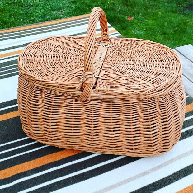 Penarth Times: Oval Wicker Picnic Basket Ollie. Credit: Not On The High Street