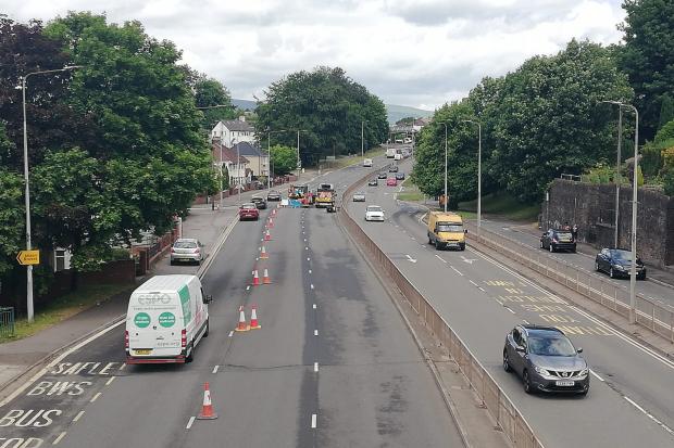 Emergency repair work is being carried out on a section of Malpas Road in Newport.