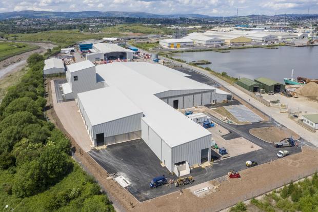 An artist's impression of the new Knauf plasterboard factory in Newport's docks, which is expected to be up and running in early 2023. Picture: Knauf