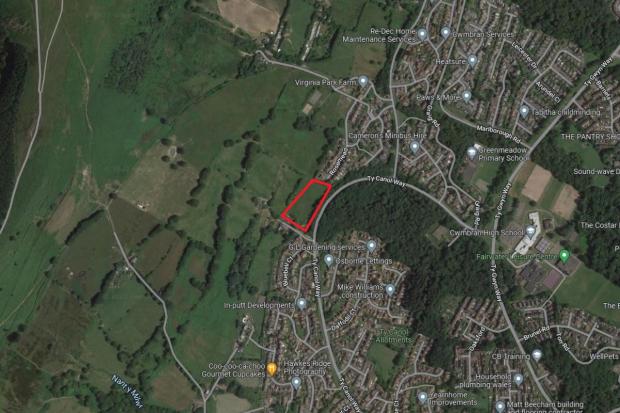 The site in Cwmbran, highlighted in red. Picture: Google Maps.