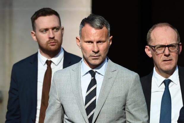 Former Manchester United footballer Ryan Giggs leaving Manchester Crown Court. Picture: PA