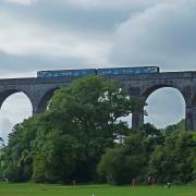 SCENIC: Train going over Porthkerry viaduct. Picture: Liz Richards