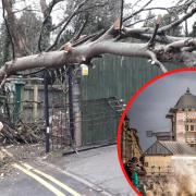 The effects of Storm Eunice as it hit Penarth on Friday. (Picture inset - Sameer Gangoli)