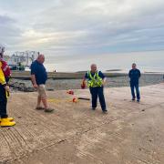 The training sessions include how to use a throw bag - a device used to send a line to people in water.