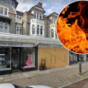 A 15-year-old boy is not allowed to enter Penarth town centre after he allegedly set fire to a shop