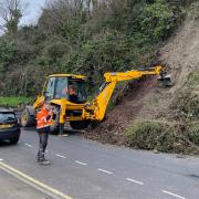 A landslide occurred in Penarth yesterday