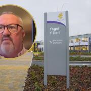 The headteacher of Ysgol Y Deri, Chris Britten (inset). Picture: Vale of Glamorgan Council