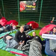 Headlands School in Penarth take part in the Boycott your bed event