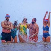 Sea swim group celebrated Christmas Day 2023 with a dip in the sea