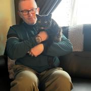 Owner Nicholas White reunited with Safi (Tinsel)