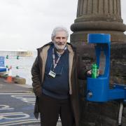 Cllr Mark Wilson at the new drinking fountain in Penarth