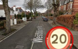 Westbourne Road in Penarth will be 20mph from today, Monday, March 18